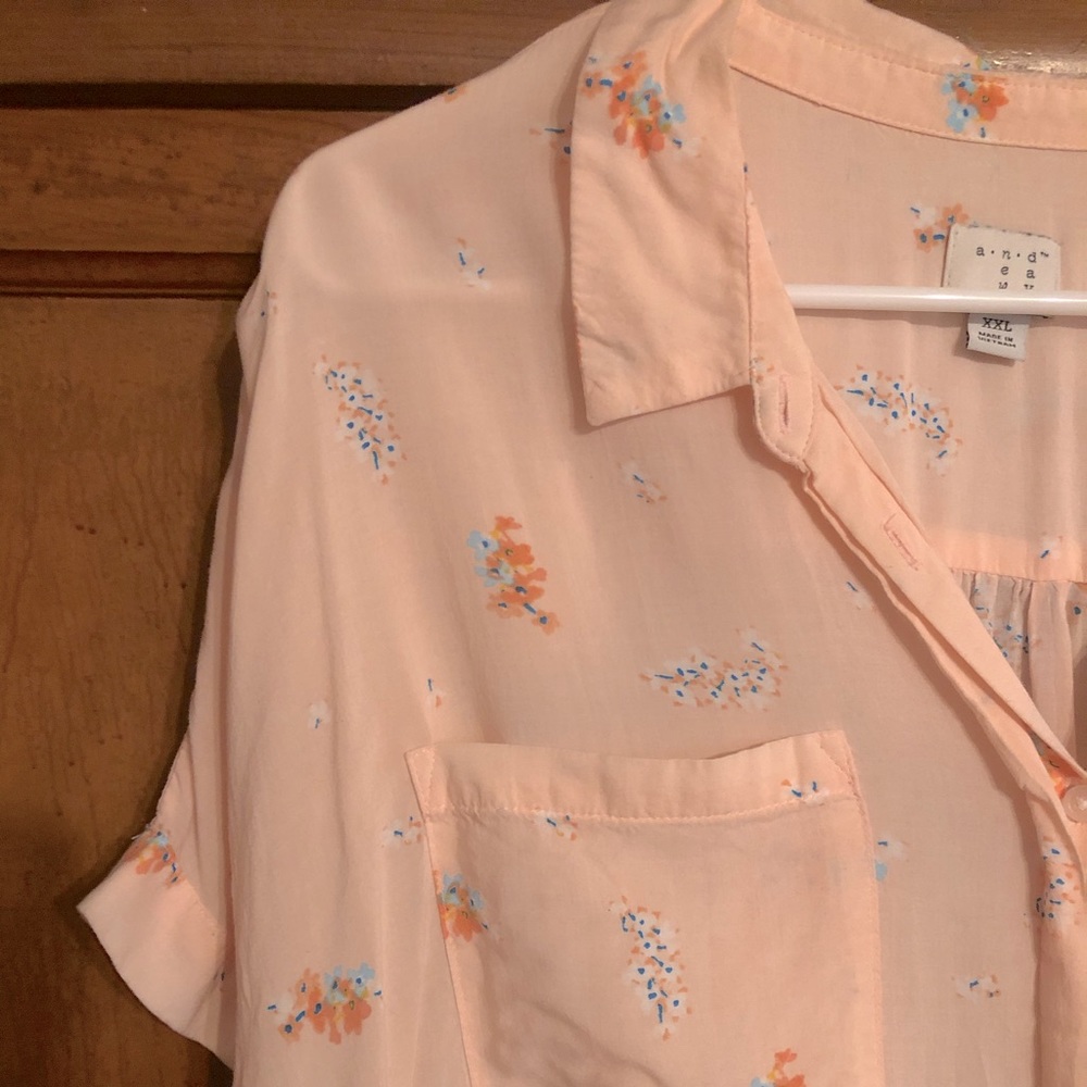 Pink button up blouse